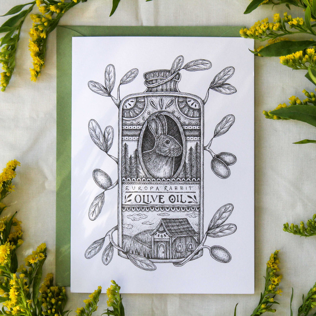 Europa Rabbit Olive Oil | Card – Mackenzie Myrick Studio